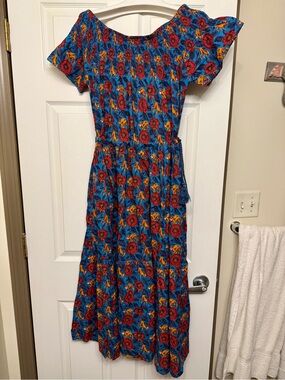 Printfresh Eyes On You Midi Dress Leaps & Bounds Organic Cotton Monkey Print NWT